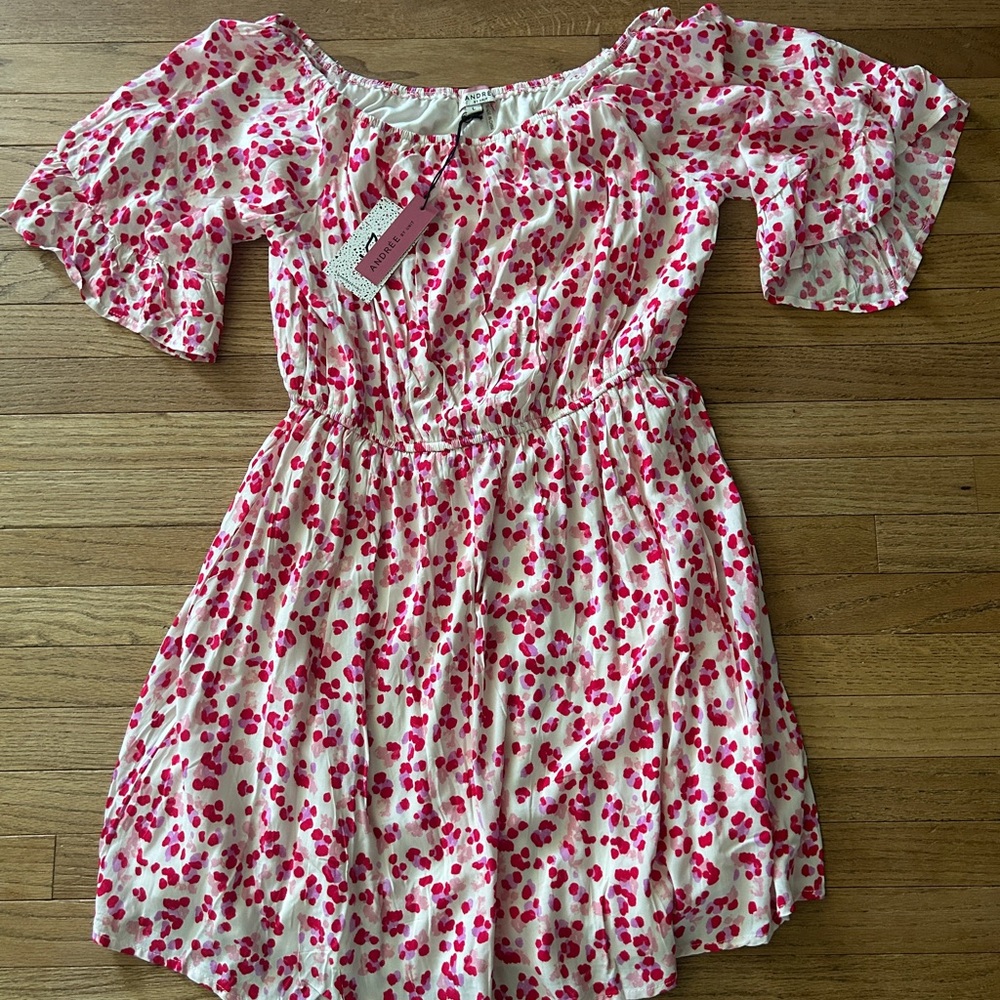 ANDREE BY UNIT Pink and White Floral Dress